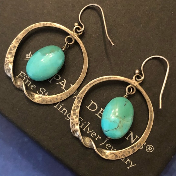Vintage Silpada Sterling Silver Turquoise Earrings - Picture 11 of 14